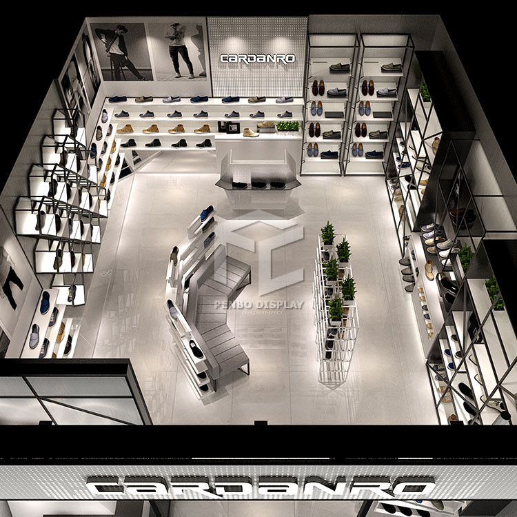 16mm Thick MDF Shoe Display Racks For Retail Store EPE Cotton Packaging