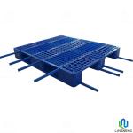 Blue 3 Runners Heavy Duty Plastic Pallet Steel Block Style 1300*1100*160mm