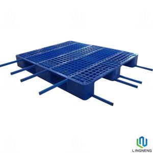 China Blue 3 Runners Heavy Duty Plastic Pallet Steel Block Style 1300*1100*160mm wholesale