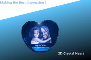 China Mother's Day Heart/crystal heart/3D laser engraving crystal heart/crystal 2d heart wholesale