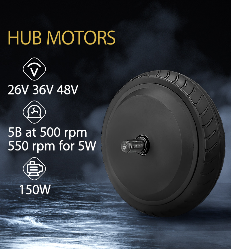 Faradyi Customized 48V Bldc 5-8 Inch Single Shaft Electric 150W Wheel Brushless Hub Motor for Wheelchairs