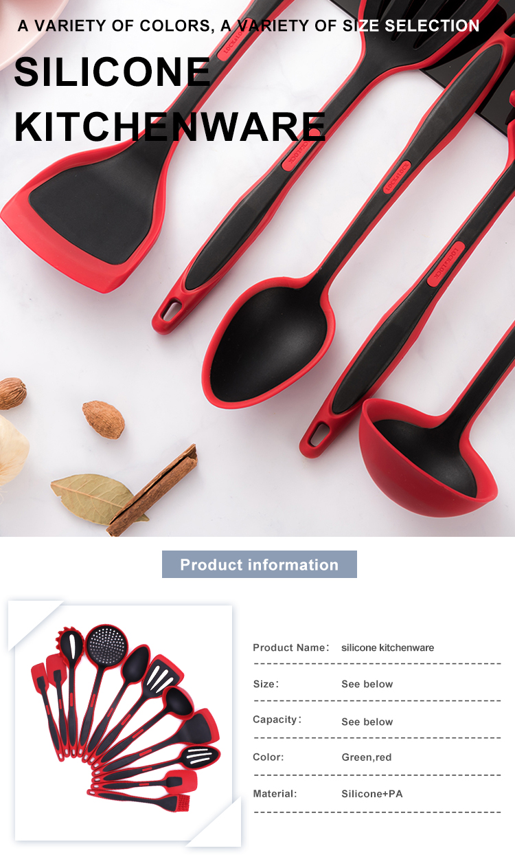 Silicone Kitchen Utensil Set Cookware BPA Free Cooking Tools And Equipments