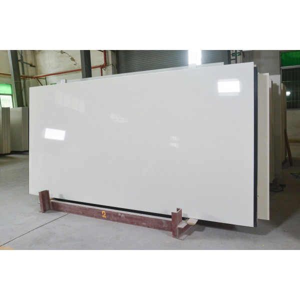 12MM Pristine White Recycled Glass Decorative Flooring Tile Quartz