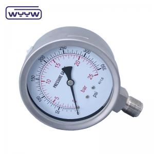 China 100mm All SS304 Safety Glass Bayonet Pressure Gauge 1 Year Warranty wholesale