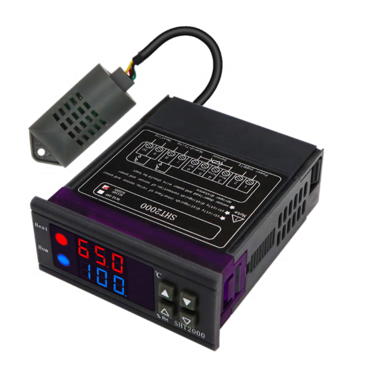 Dual Digital Temperature Humidity Controller AC 110V 220V Thermostat Humidistat Therometer Hygrometer