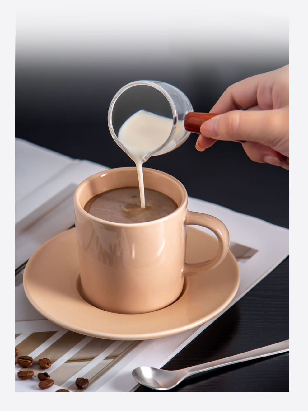 Ceramic Nordic Style Mug For Business Gifts 7.8oz 230ml Mug And Saucer Porcelain Cups