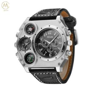 China New Sport Watches Men Super Big Large Dial Male Quartz Clock Decorative Thermometer Compass Luxury Men's Wrist Watch wholesale