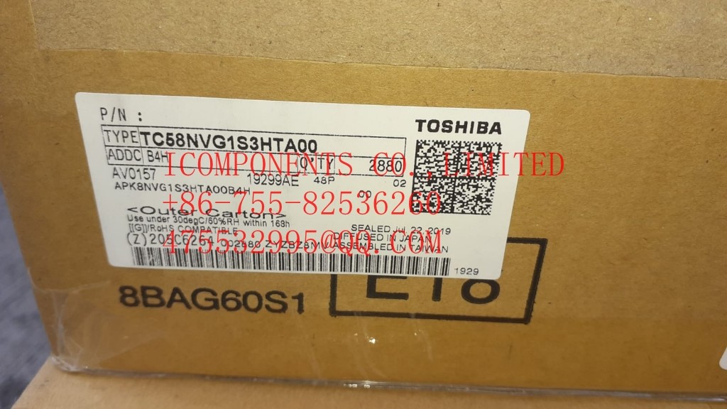 TC58NVG1S3HBAI4 KIOXIA SLC NAND Flash Parallel 3.3V 2G-bit 256M x 8 63-Pin FBGA