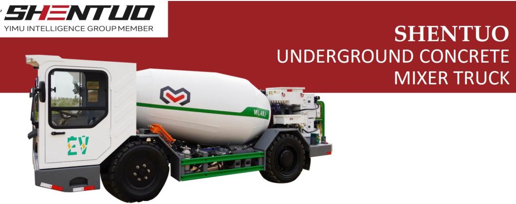 Underground Mining Equipment Electric Drive Concrete Mixer 4× 2 4m3 Electric Cement Mixer Truck