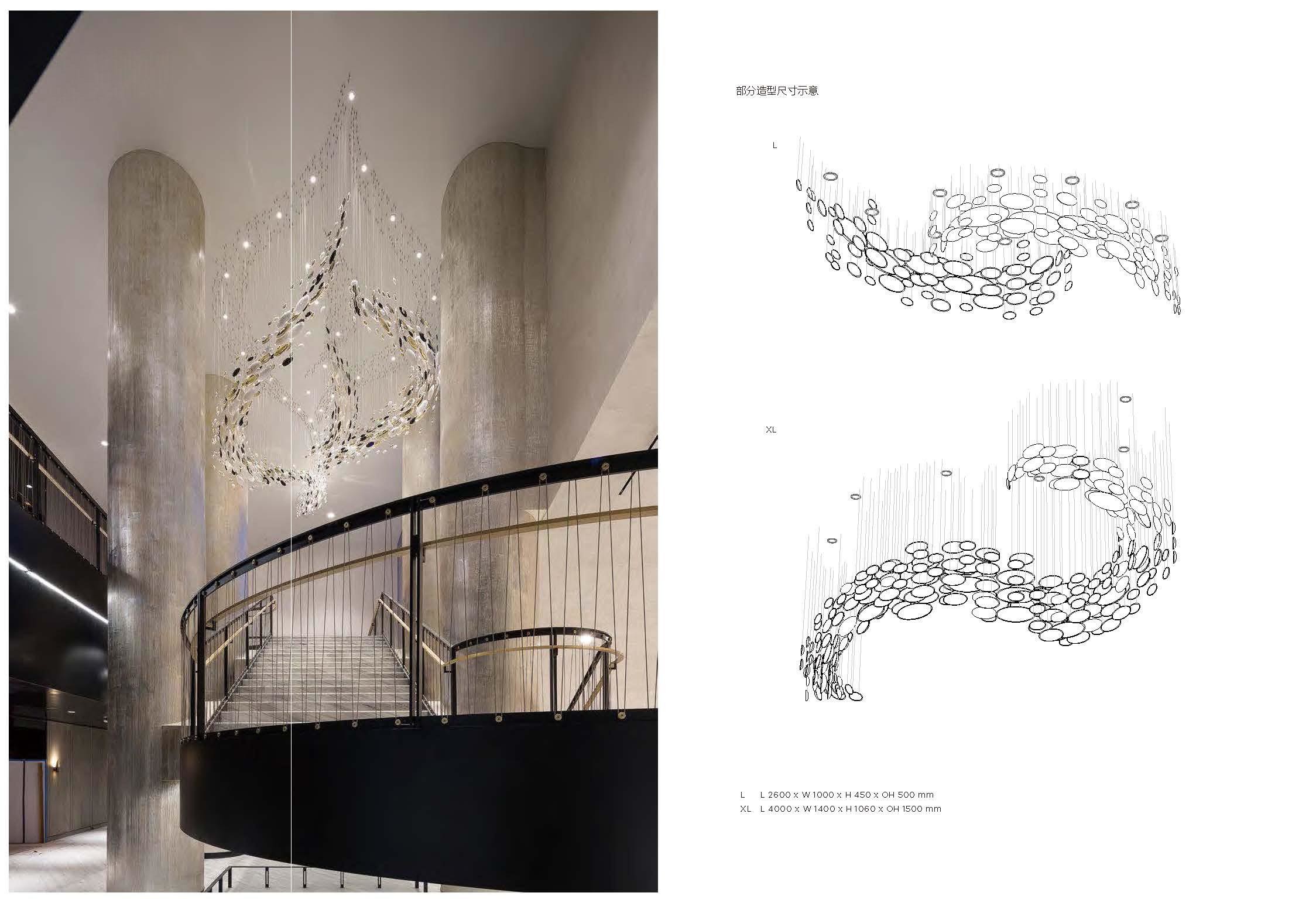 Customized Hotel Lobby Oval Art Chandelier Glass Extra Large Chandeliers
