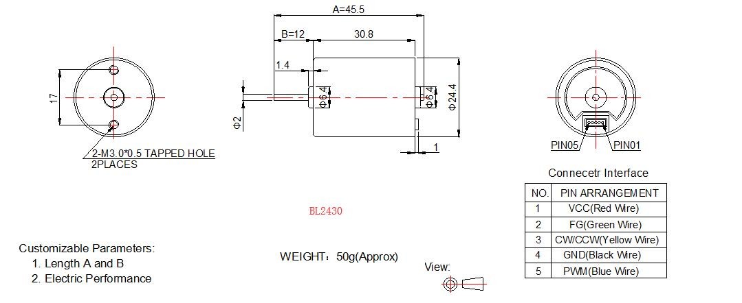 24v Brushless DC Motor Japan IC 24mm Inrunner For Home Appliance Ball Bearing Available