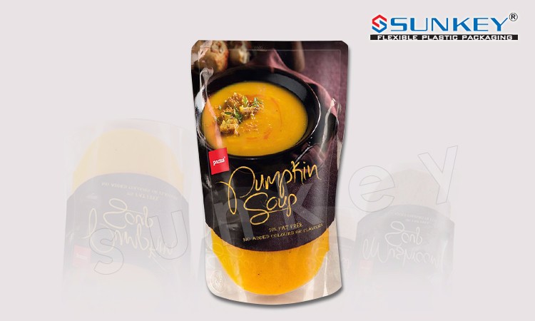 Closable Custom Heat Seal Stand Up Retort Pouch Sauces Soup Packaging Bags