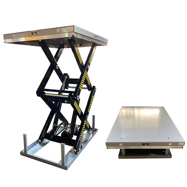 1 Ton Double Scissor Lift Tables 51.18inx32.28in Max Height 70.08in