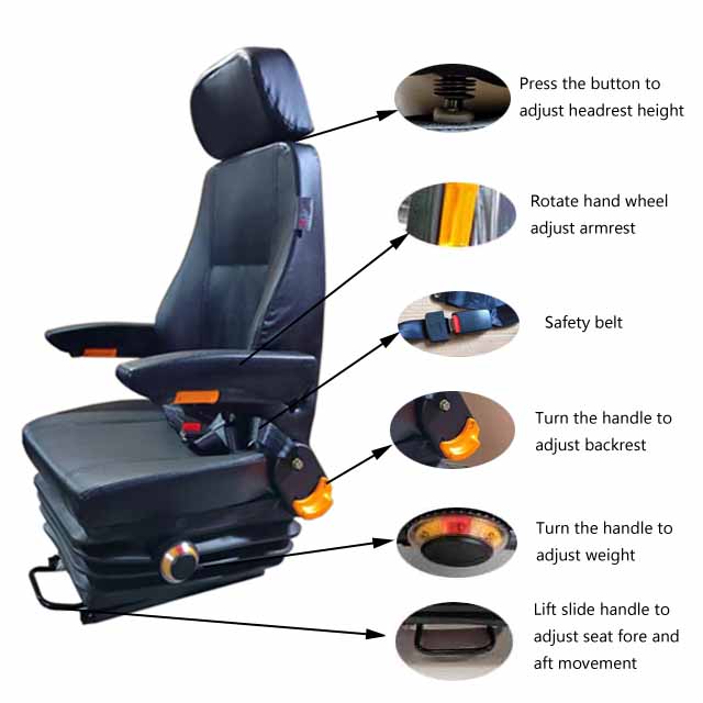 Mechanical Suspension Seat For Loader Heavy Plant Industry Transport Vehicle
