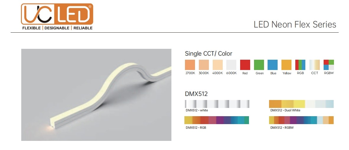 Top Bend DMX512 LED Strip IP65 / IP67 Waterproof LED Neon Strip For Contour Lighting