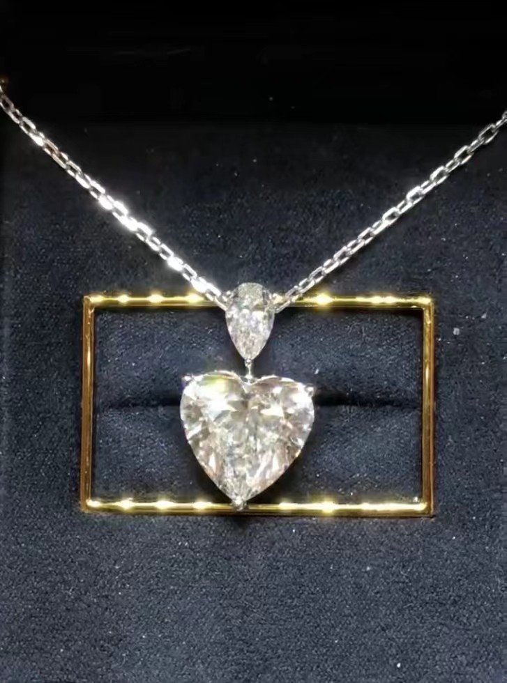 Heart Shape Lab Grown Diamond Pendants Lab Engineered Diamonds Jewelry