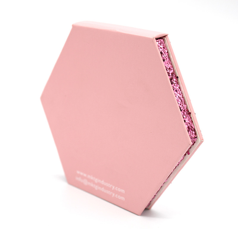 Special Shaped Magnetic Make Up Palette Refilling Pink Hexagon Eyeshadow Palette