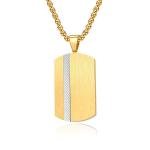 Satin and Polished Square Religious Necklace Men's Cross Stainless Steel