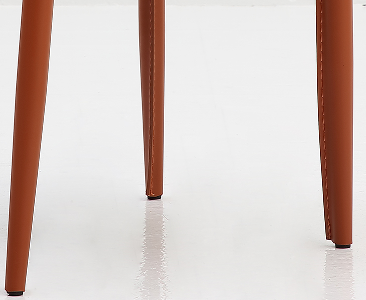 Black Minimalist Dining Chair Saddle Brown Leather Dining Chairs 50cm Seat Height