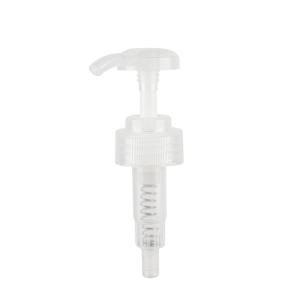 China Transparent Striped 28/410 Lotion Pump Spiral Bottom Locking Liquid Dispenser Pump wholesale