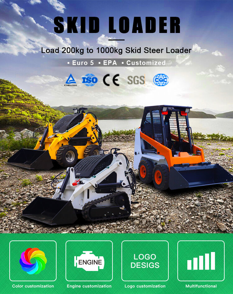 Four Wheel Excavator 535E Mini Skid Loader 350kg