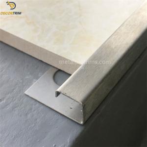 China Square Edge Brushed Stainless Steel Tile Trim 10mm For Decorative wholesale