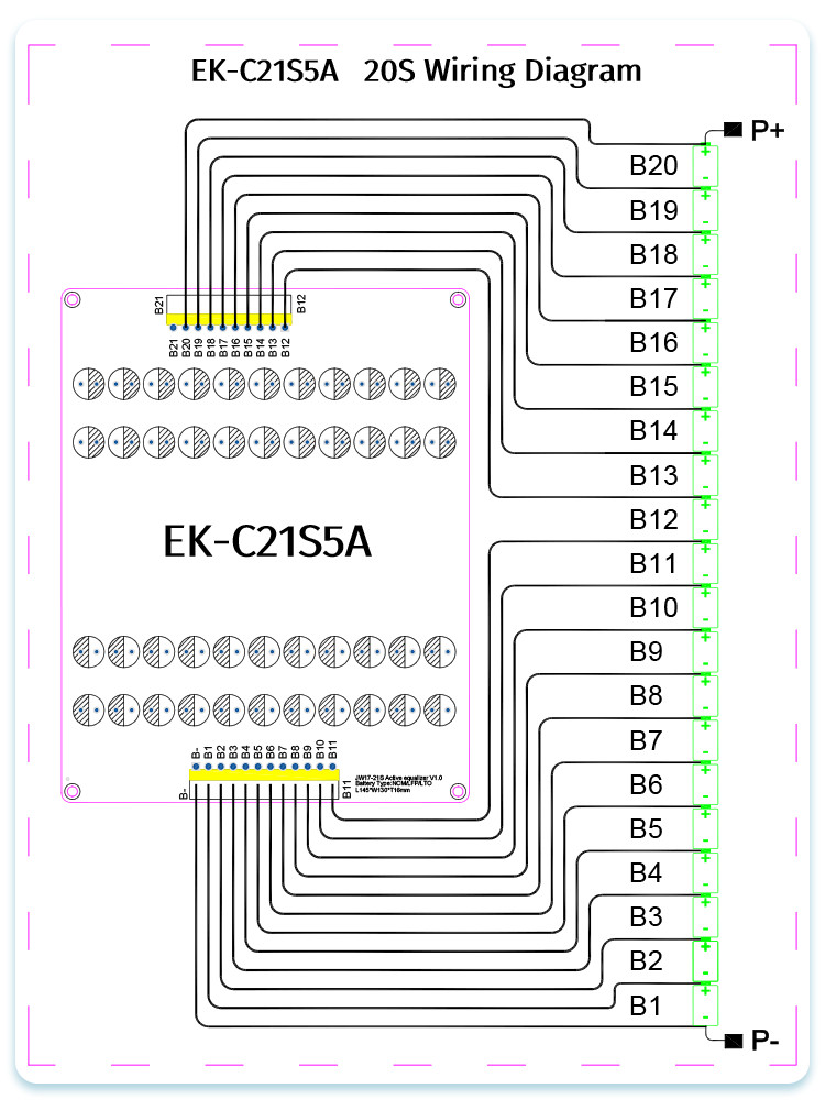 Equilibrium 21S 5A Active Balancer Li-Lion Lto Lithium Lifepo4 Battery Balancer
