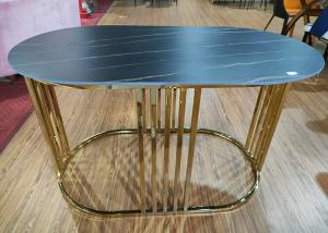 China Elegant 130*70*75cm Stainless Steel Marble Dining Table wholesale