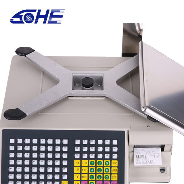 Customized OBM Support Supermarket Cash Register Scale with Barcode Label Printing