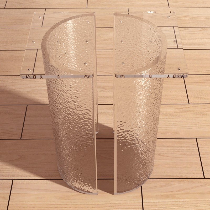 Stylish Clear Arc-Shaped Acrylic Table Legs Floating Design for Standard or Customized 60 x 20 x 75 cm Tables
