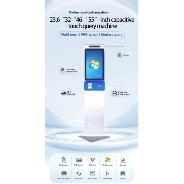 23.6-65 Inch Hotel Self-Service Kiosk with Touch Screen Payment