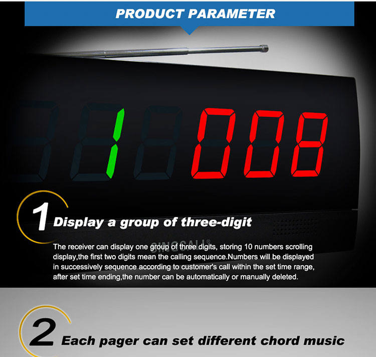 Restaurant equipment screen receiver with color nixie tube diapaly and English voice report