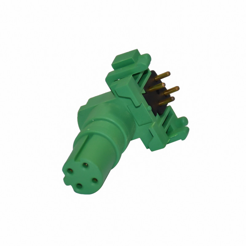 M12 Female 4 Pin Plastic Waterproof Connector , PCB Right Angle Connector For Sensor