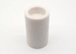 Polished White Marble Candle Holders Round Cylinder Durable Heat Resistant