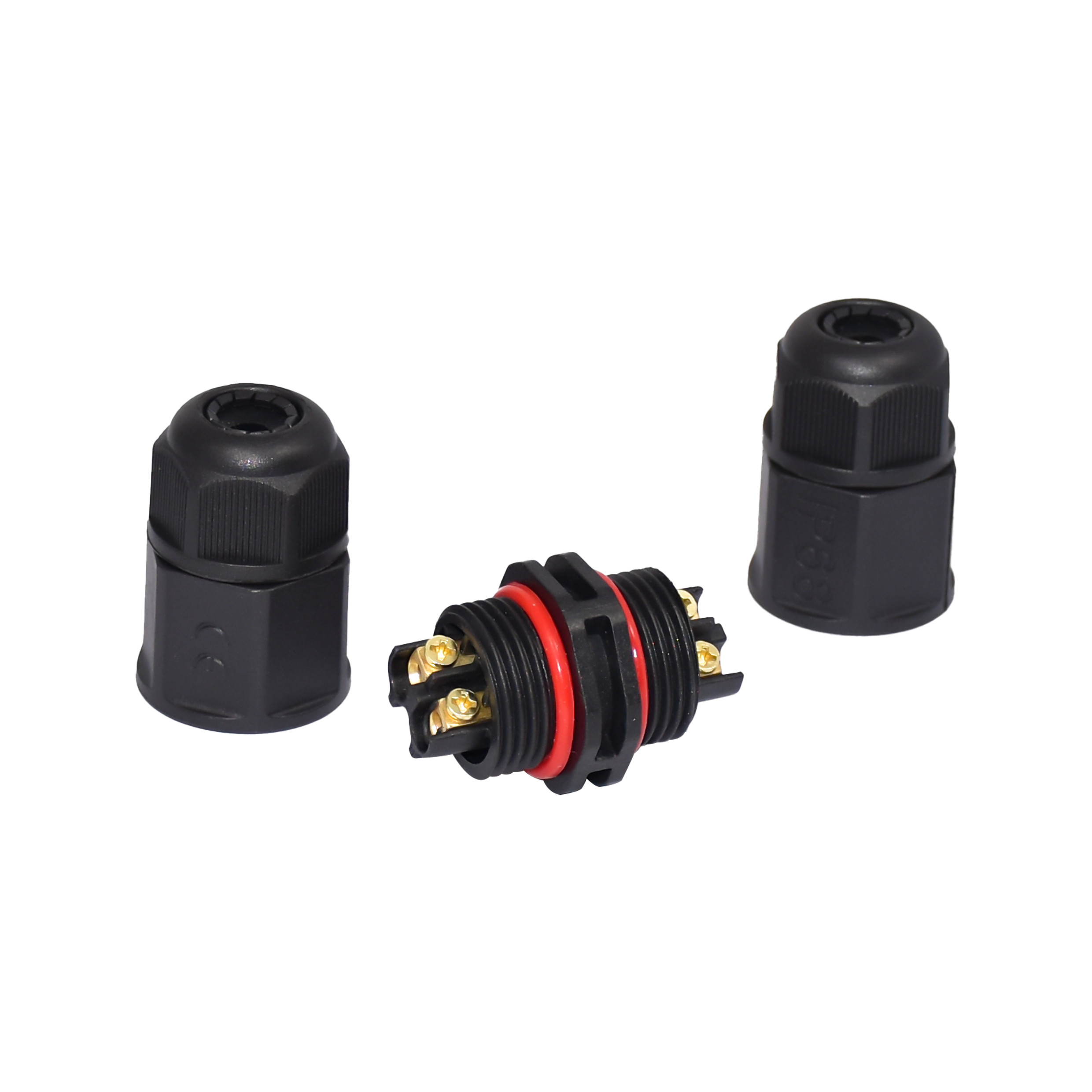 2 Pin LED Connector , Industrial L Straight Electrical Cable Connector