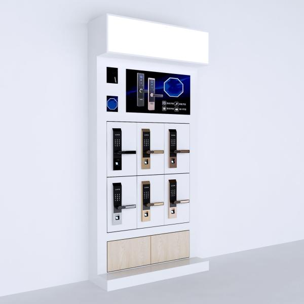 Mdf Wood Retail Wall Display Shelves 6 Pieces Smart Door Lock Display Stand With