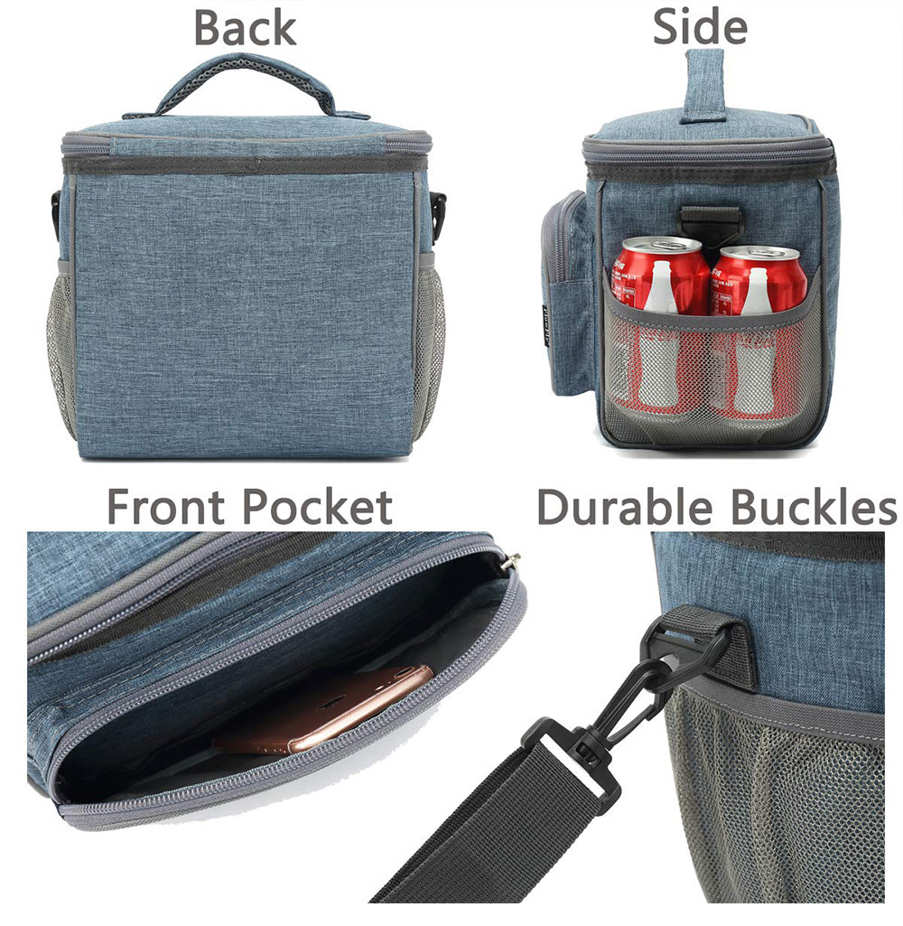 Cooler Insulated Lunch Bag Large Lunch Tote Bag Mesh Side Pockets