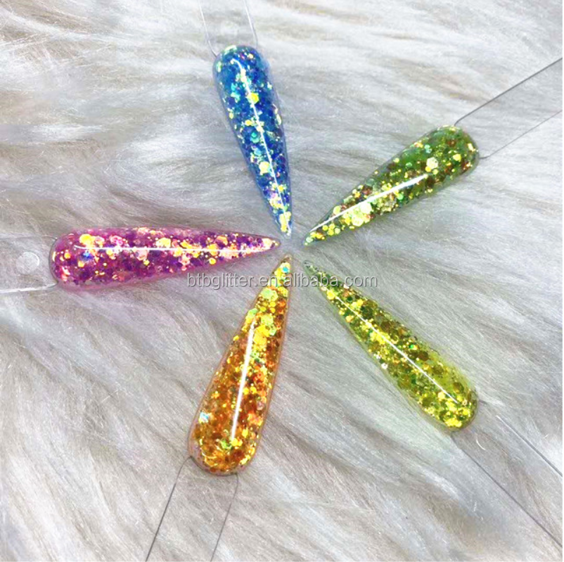 Polyester Bright Rainbow Candy Sparkle Mixes Shapes Chunky Glitter Confetti Customized for Your Requirements