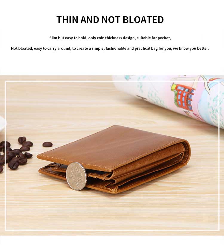 Men's RFID Leather Wallet with Smart Design and Other Pattern Type in Genuine Leather
