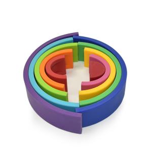 China Educational Silicone Blocks Latex Free Baby Stacking Toy Big Rainbow wholesale