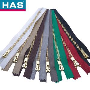 China Customizable Metal Zippers Durable Brass Teeth Zippers Auto Lock wholesale