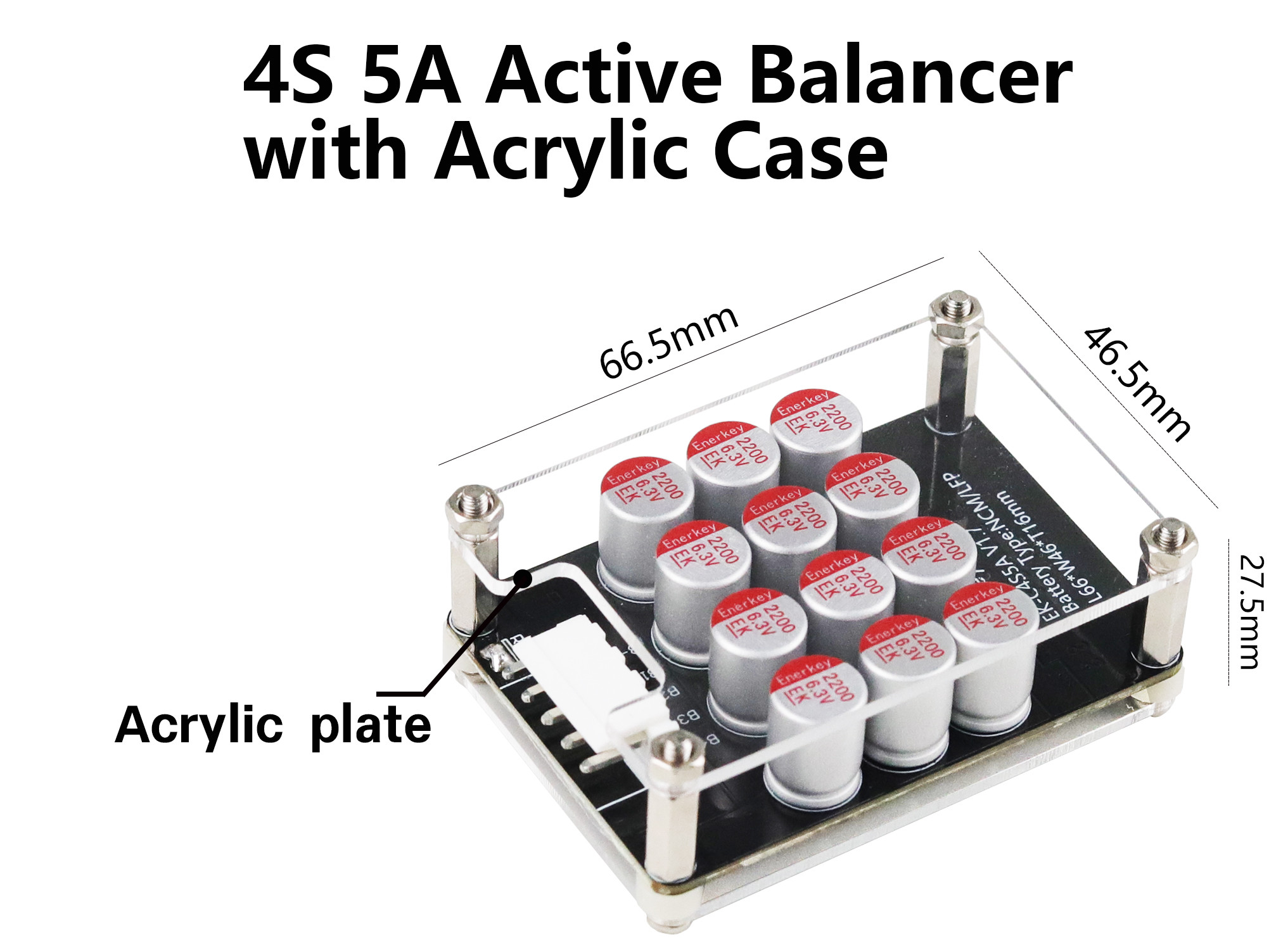 Enerkey 5A 3S 4S 5S 6S 7S 8S 9S 10S 12S 14S 16S 17S 21S Lithium Active Equalizer with Acrylic Plate Li-ion/Lto/Lifepo4 Battery Balancer for Scooter