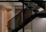 U Shape Tempered Glass Stair Railings Interior , Steel Staircase With Wood