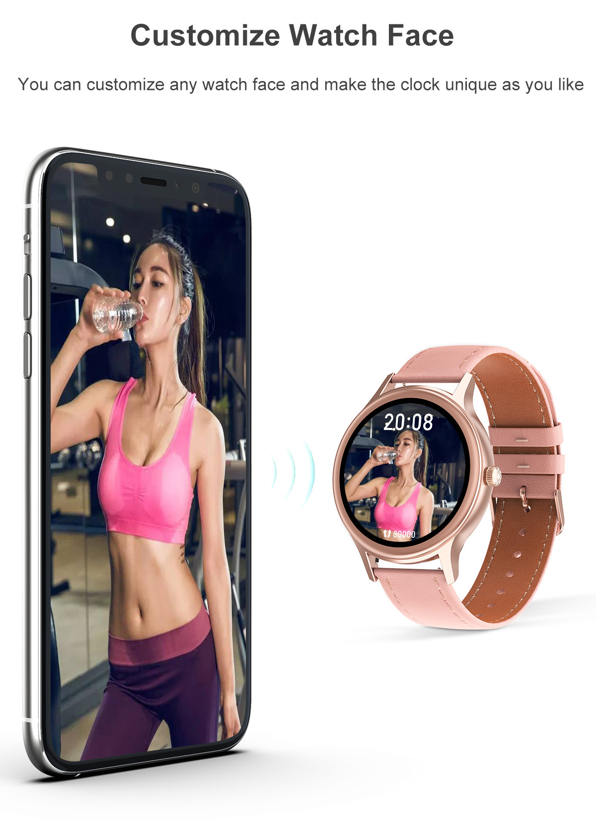 DT66 Smart Watch Women 1.09-Inch Full Heart Rate ECG Smartwatch 2020 Fitness Tracker Sport Watch Waterproof For IOS Xia