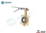 Aluminum Bronze Wafer Butterfly Valve , NBR Lined Butterfly Valve PN 16