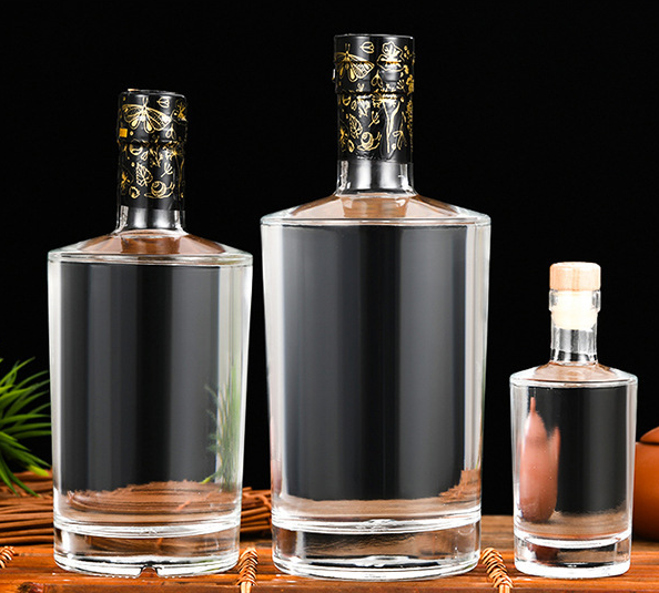 500ml/750ml Custom Hot Stamping Glass Bottle for Wine and Brandy Surface Treatment