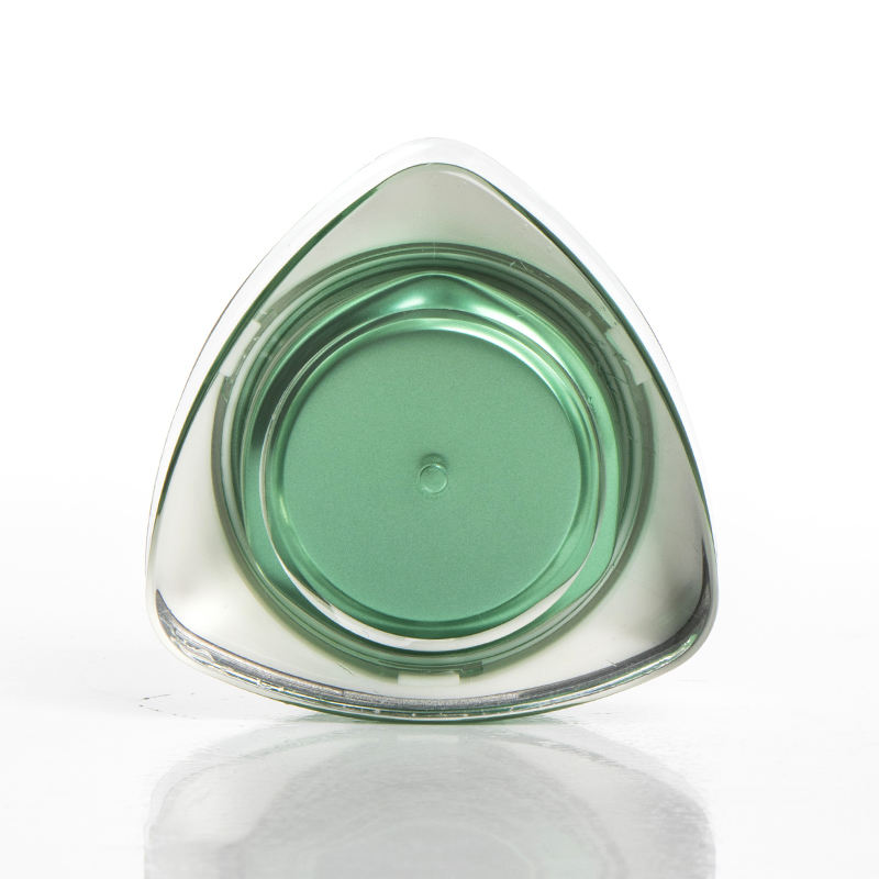 15G Green Irregular Acrylic Plastic Cream Jar For UV Gel Cosmetic Packaging