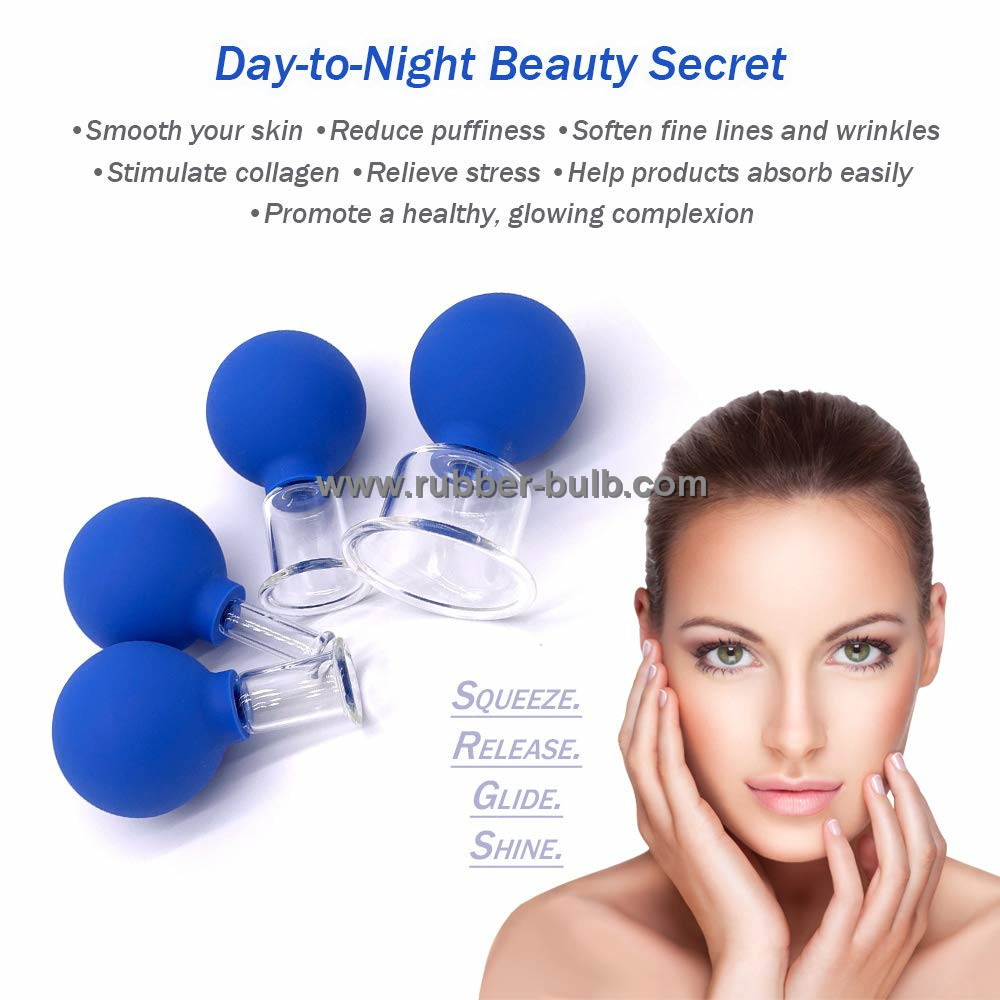 Face Cupping 15mm 25mm Glass Rubber Suction Bulb