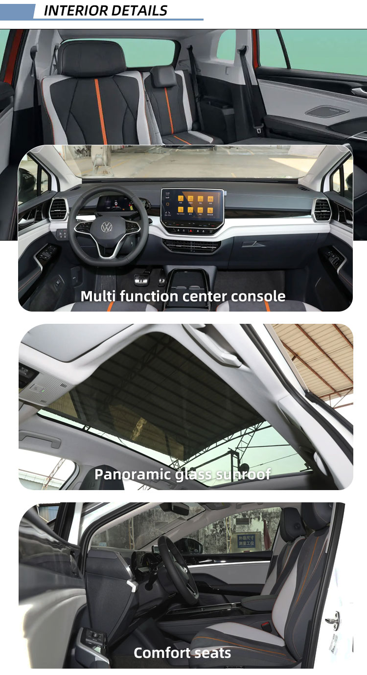 Multi-function Household Rechargeable Car VW ID. 6 PRO 601KM 7-seats EV SUV Luxury from China LED Camera Electric Leather 80 R20