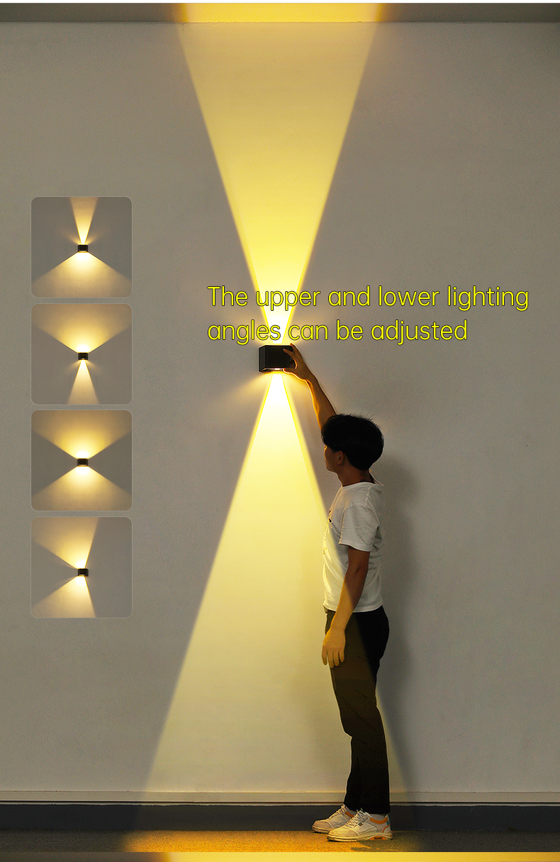 Dusk to Dawn 3.7V 1300mAh Wall Mounted Solar Light Up And Down outdoor lamp